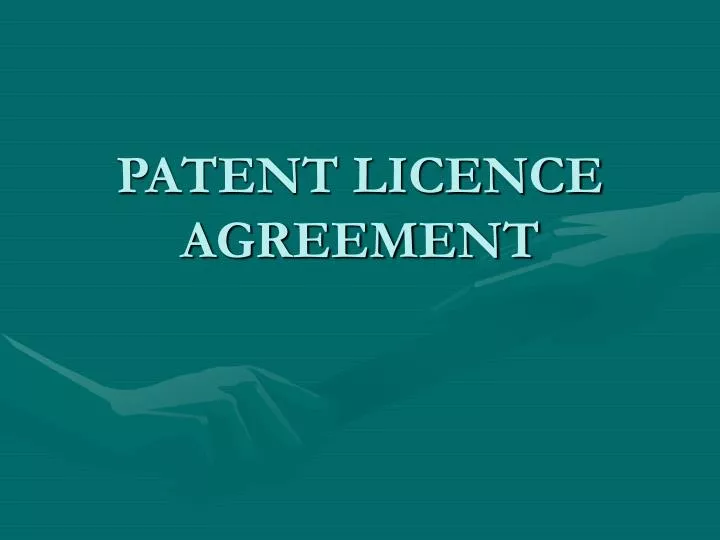 patent licence agreement
