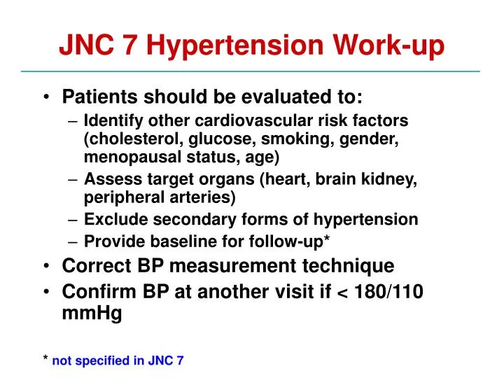 jnc 7 hypertension work up