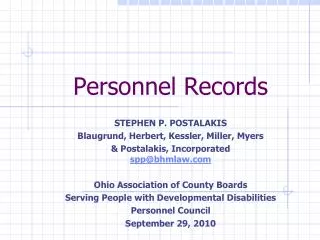 Personnel Records