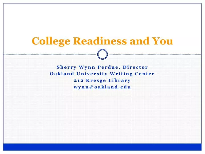college readiness and you