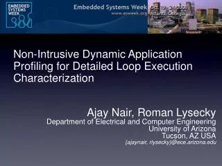 Non-Intrusive Dynamic Application Profiling for Detailed Loop Execution Characterization