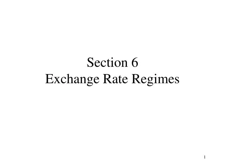 section 6 exchange rate regimes
