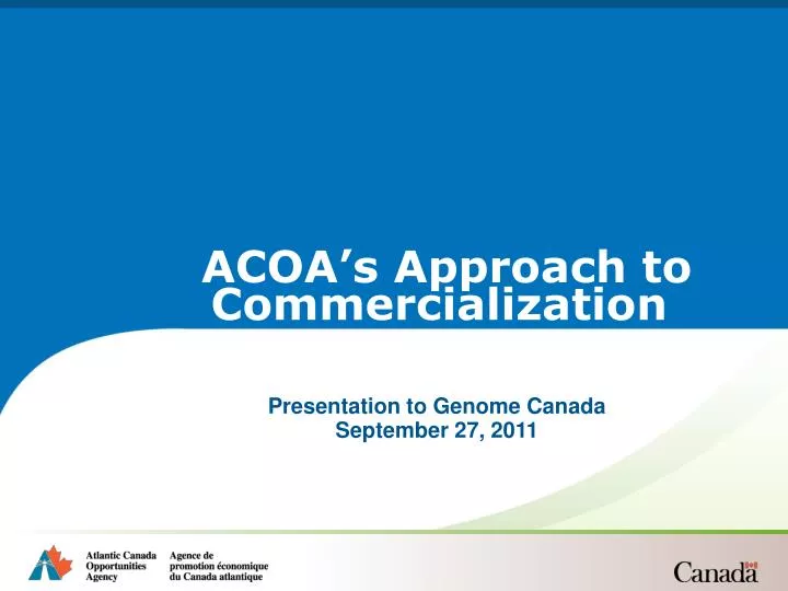 presentation to genome canada september 27 2011