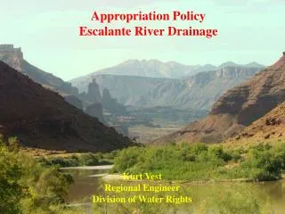 Appropriation Policy Escalante River Drainage