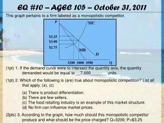 EQ #10 – AGEC 105 – October 31, 2011