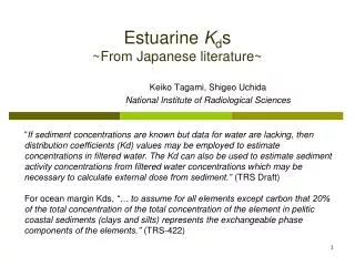 Estuarine K d s ~From Japanese literature~