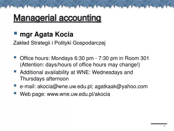 managerial accounting