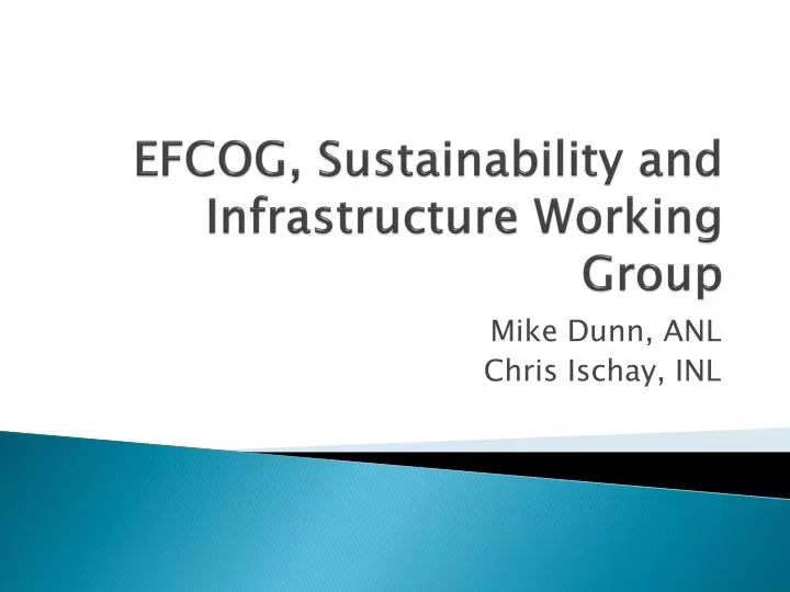 efcog sustainability and infrastructure working group