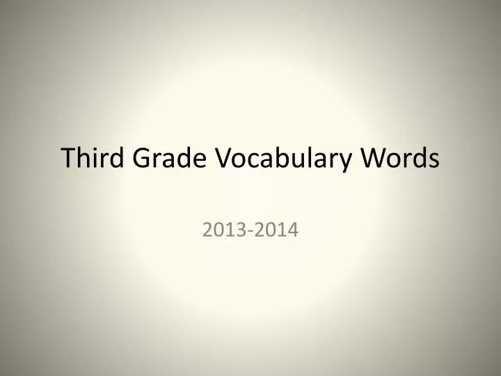 third grade vocabulary words