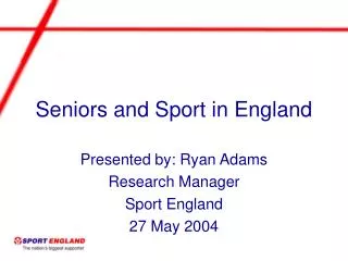 Seniors and Sport in England