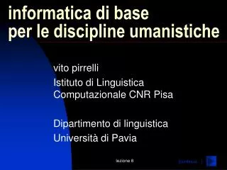 informatica di base per le discipline umanistiche