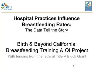 Hospital Practices Influence Breastfeeding Rates: The Data Tell the Story