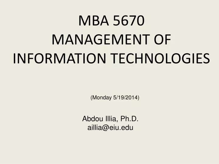 mba 5670 management of information technologies