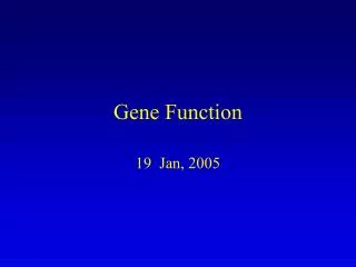 Gene Function