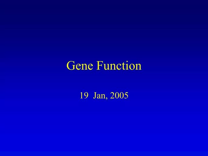 gene function