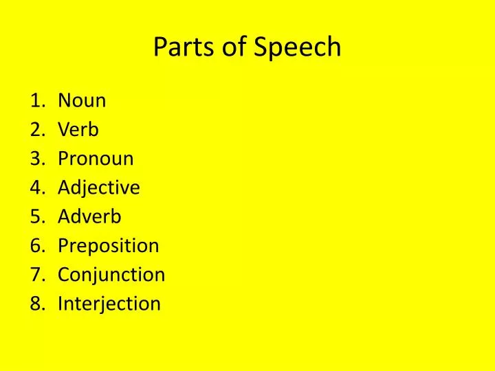 parts of speech