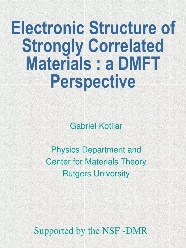 electronic structure of strongly correlated materials a dmft perspective