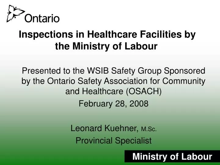 inspections in healthcare facilities by the ministry of labour