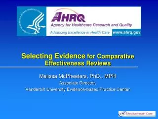Selecting Evidence for Comparative Effectiveness Reviews