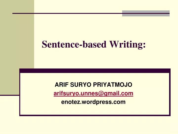 sentence based writing