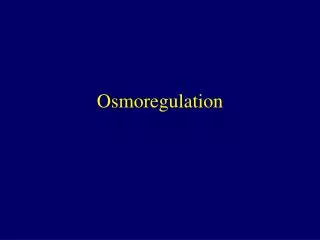Osmoregulation