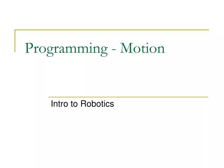 programming motion