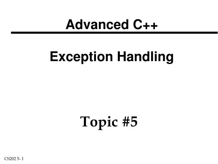 advanced c exception handling