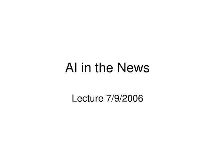 ai in the news