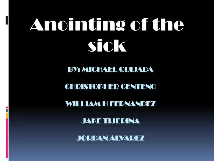 anointing of the sick