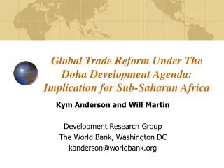 Global Trade Reform Under The Doha Development Agenda: Implication for Sub-Saharan Africa