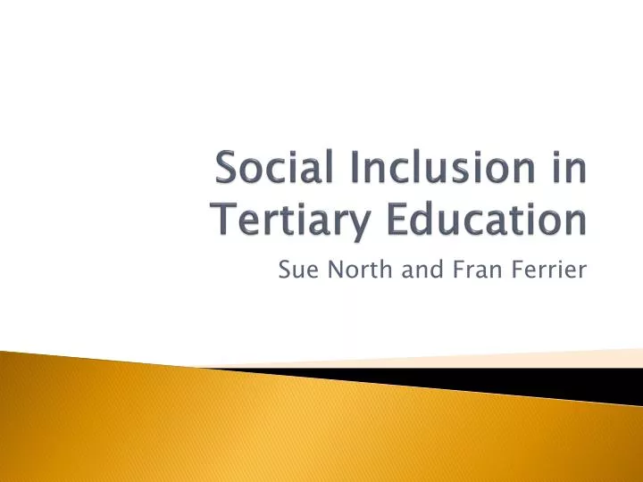 social i nclusion in tertiary education