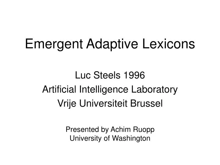 emergent adaptive lexicons