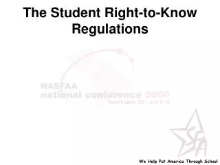 The Student Right-to-Know Regulations