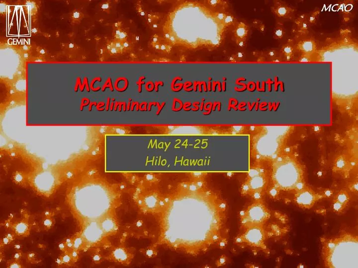 mcao for gemini south preliminary design review