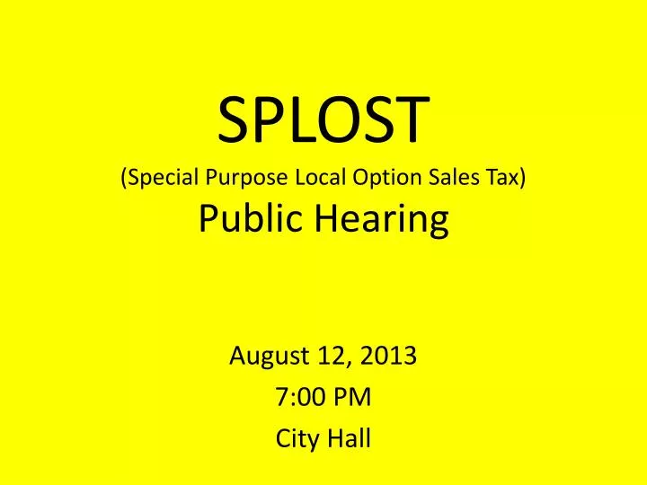 splost special purpose local option sales tax public hearing