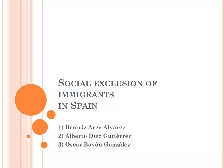 social exclusion of immigrants in spain