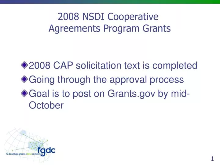 2008 nsdi cooperative agreements program grants