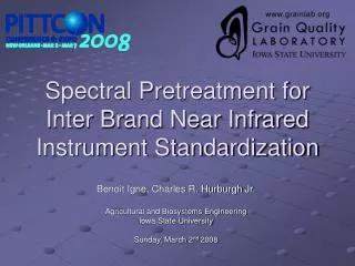 Spectral Pretreatment for Inter Brand Near Infrared Instrument Standardization
