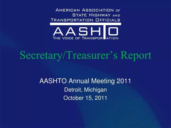 secretary treasurer s report