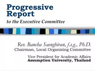 Progressive Report
