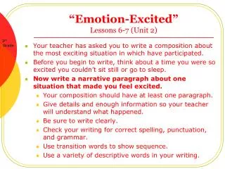 “Emotion-Excited” Lessons 6-7 (Unit 2)