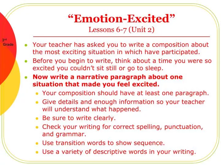 emotion excited lessons 6 7 unit 2