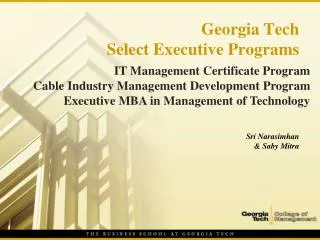 Georgia Tech Select Executive Programs