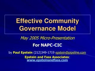 Effective Community Governance Model