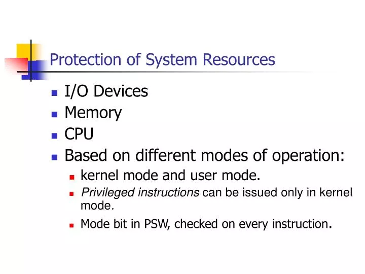 protection of system resources