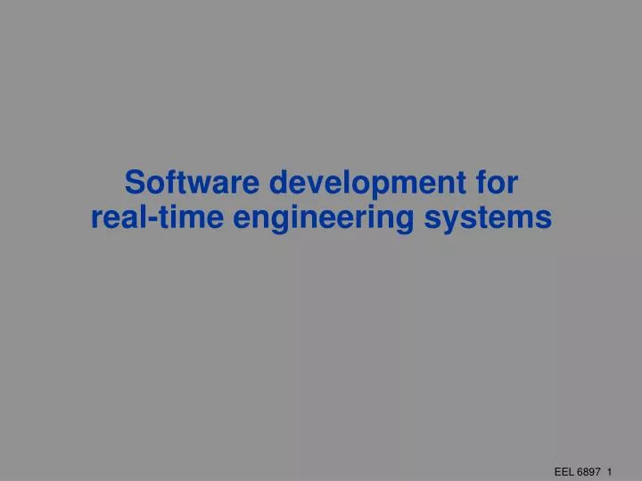 software development for real time engineering systems