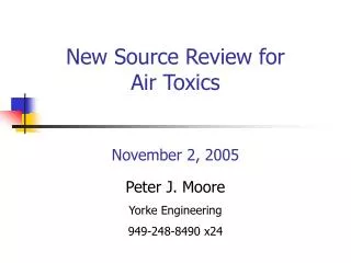 New Source Review for Air Toxics