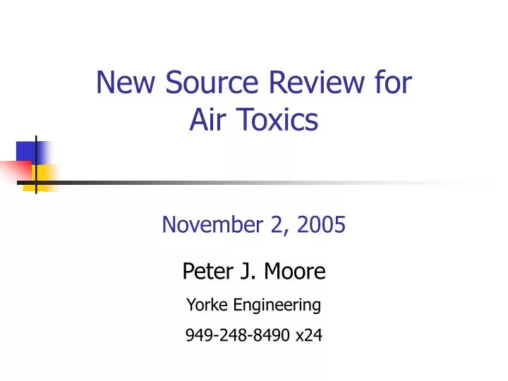 new source review for air toxics