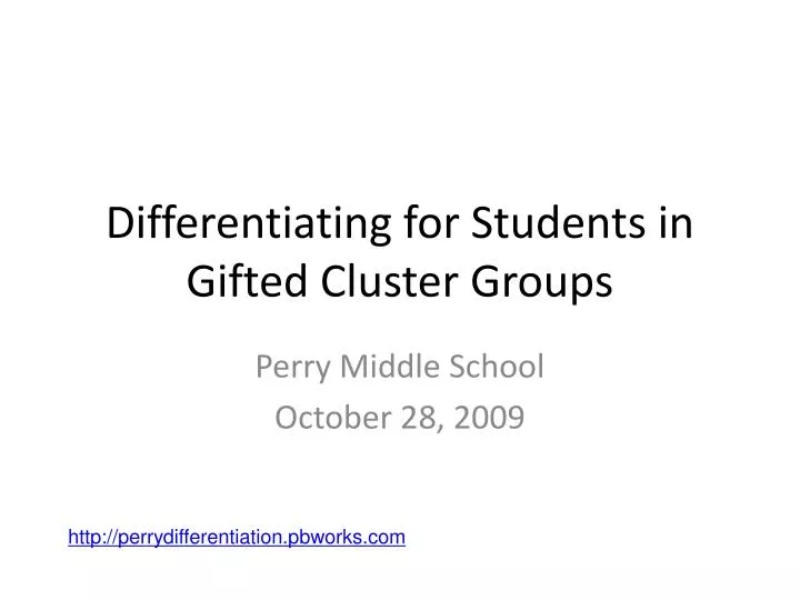 differentiating for students in gifted cluster groups