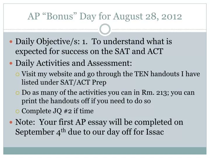 ap bonus day for august 28 2012